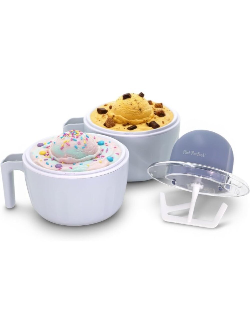 Dual Capacity Ice Cream Maker & Freezing Mugs - Gelato, Sorbet, Frozen Yogurt